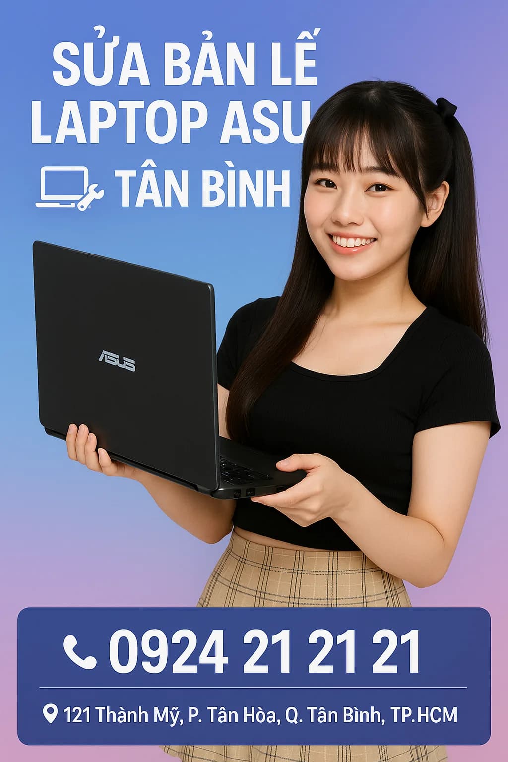 Sửa bản lề laptop Asus Tân Bình, báo giá trước