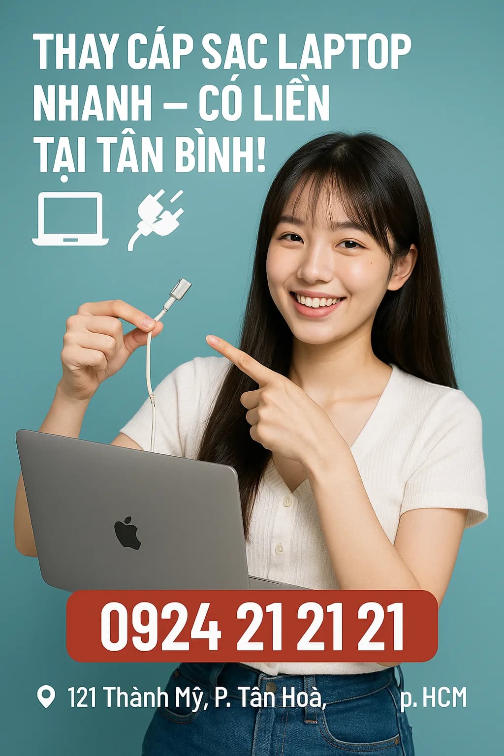 Thay Cáp Sạc Laptop Bị Đứt Gãy Tân Bình