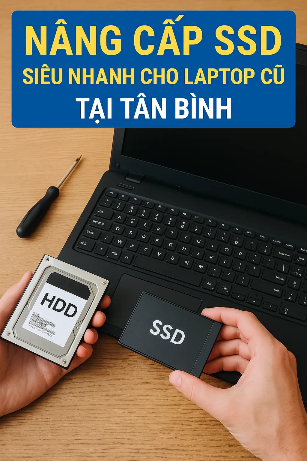 Thay HDD Sang SSD Laptop Cũ Tân Bình