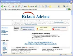 Phần mềm kiểm tra hệ thống belarc advisor
