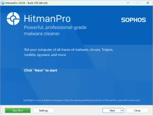 Phần mềm bảo vệ an ninh mạng hitmanpro. Alert
