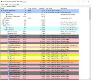 Phần mềm quản lý tiến trình process hacker
