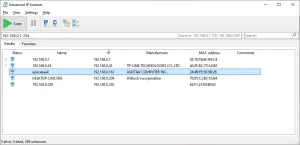 Kiểm tra thiết bị mạng với advanced ip scanner