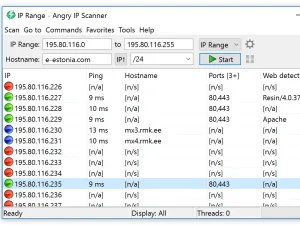 Kiểm tra ip và thiết bị mạng với angry ip scanner