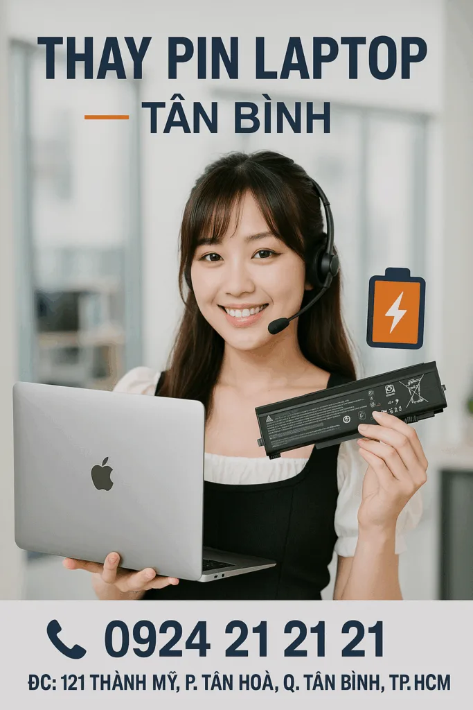 Thay Pin Máy Tính Tân Bình- Lấy Liền – Bảo Hành Dài - 1 ⚡ thay pin máy tính tân bình 🔥 lấy liền 15 phút