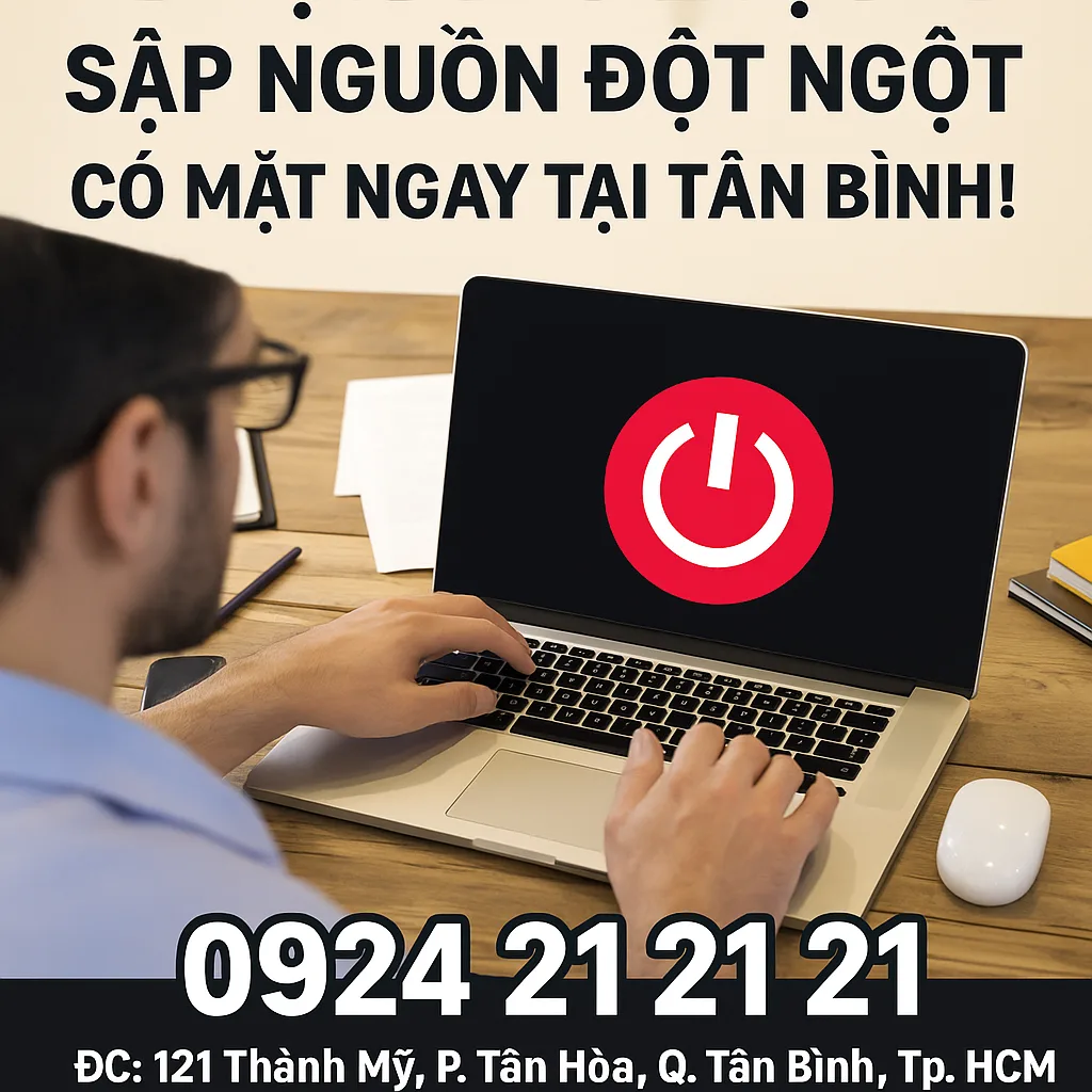 Sửa laptop bị sập nguồn không lý do ở Tân Bình☎️ 0924212121