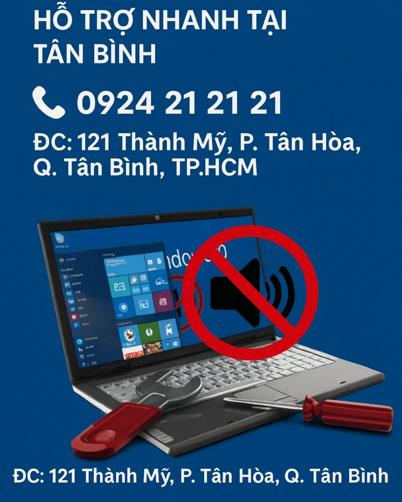 ⚡ Sửa Laptop Mất Âm Thanh trên Win 10 Tân Bình ☎ 0924.21.21.21