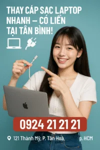 ⚡thay cáp sạc laptop bị đứt gãy tại tân bình☎️0924. 21. 21. 21