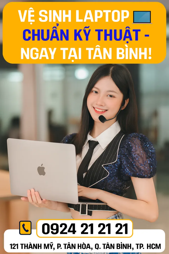 3Điểm Vệ sinh laptop định kỳ chuẩn kỹ thuật viên ở Tân Bình