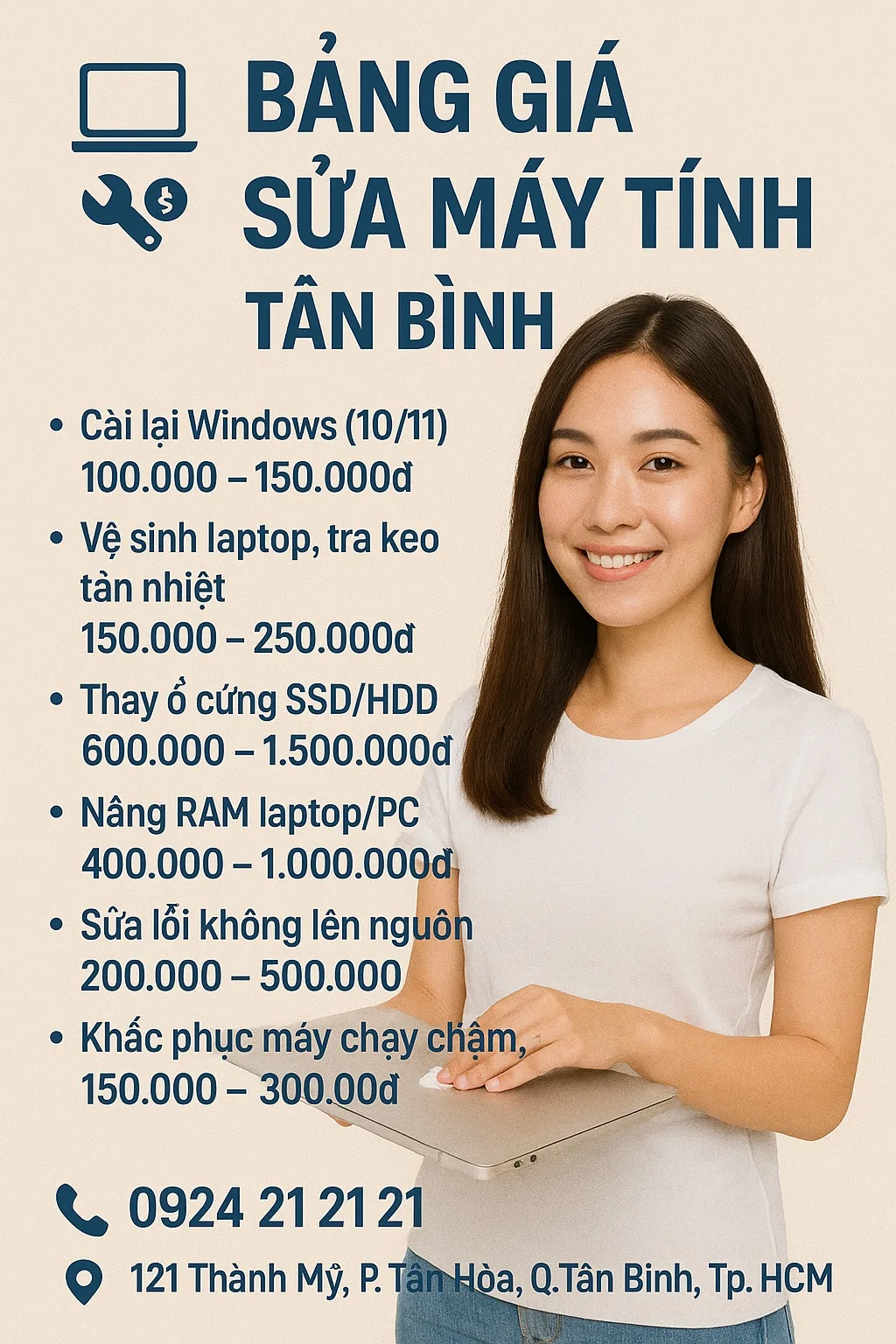 Kỹ thuật kiểm tra máy tính tại tân bình trước khi báo chi phí sửa